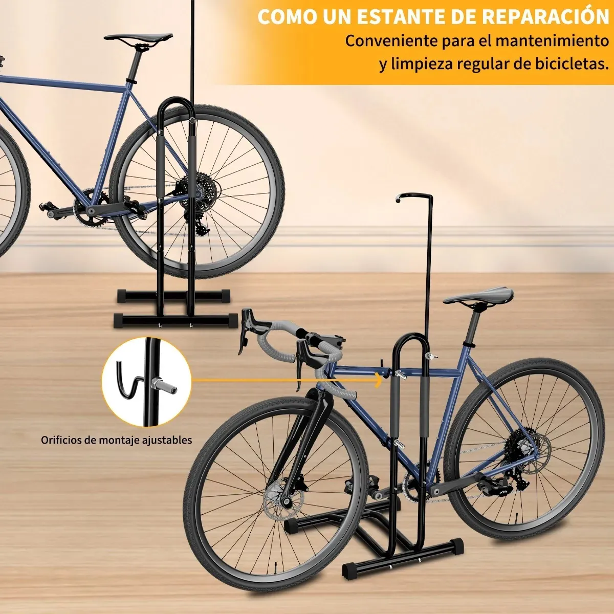 KOKILA - Soporte de Bicicleta Portátil Estaciona en L y Ahorra Espacio