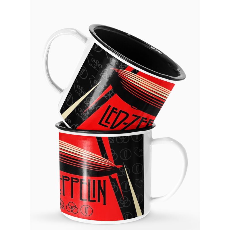 S/M - Taza Lechero Enlozado Led Zepellin
