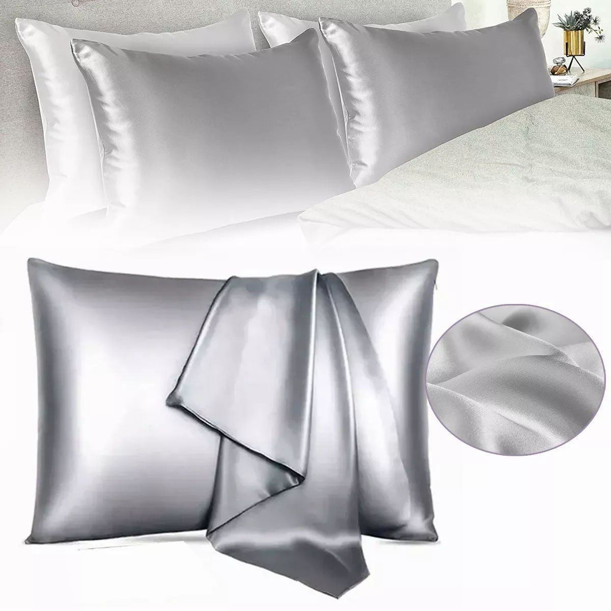 EDWINAYY - Funda Almohada Satin Saten Tipo Seda Variedad De Colores
