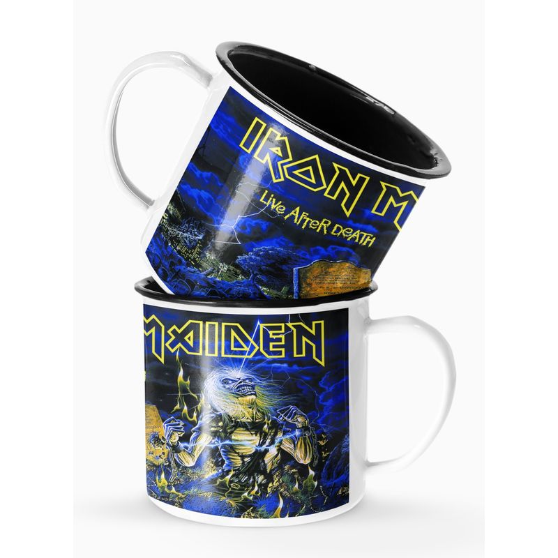 S/M - Taza Lechero Enlozado Iron Maden Live After Death