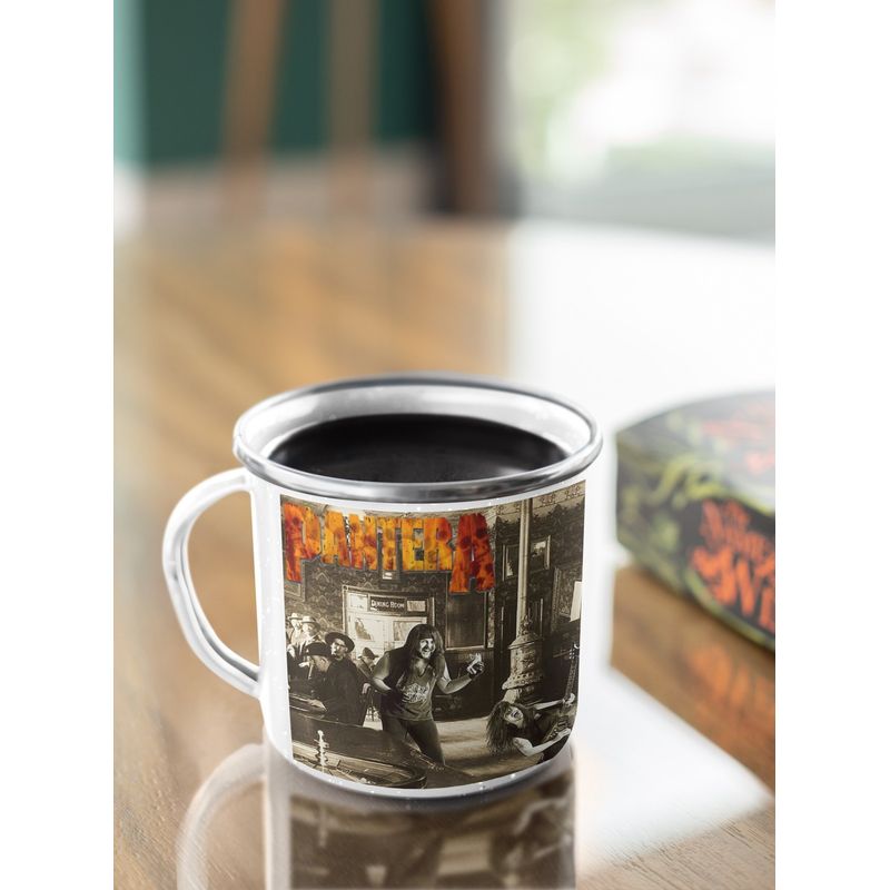 S/M - Taza Lechero Enlozado Pantera Banda