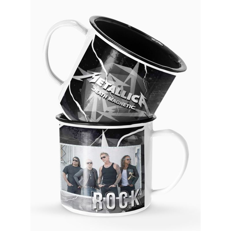 S/M - Taza Lechero Enlozado Metallica Death Magnetic
