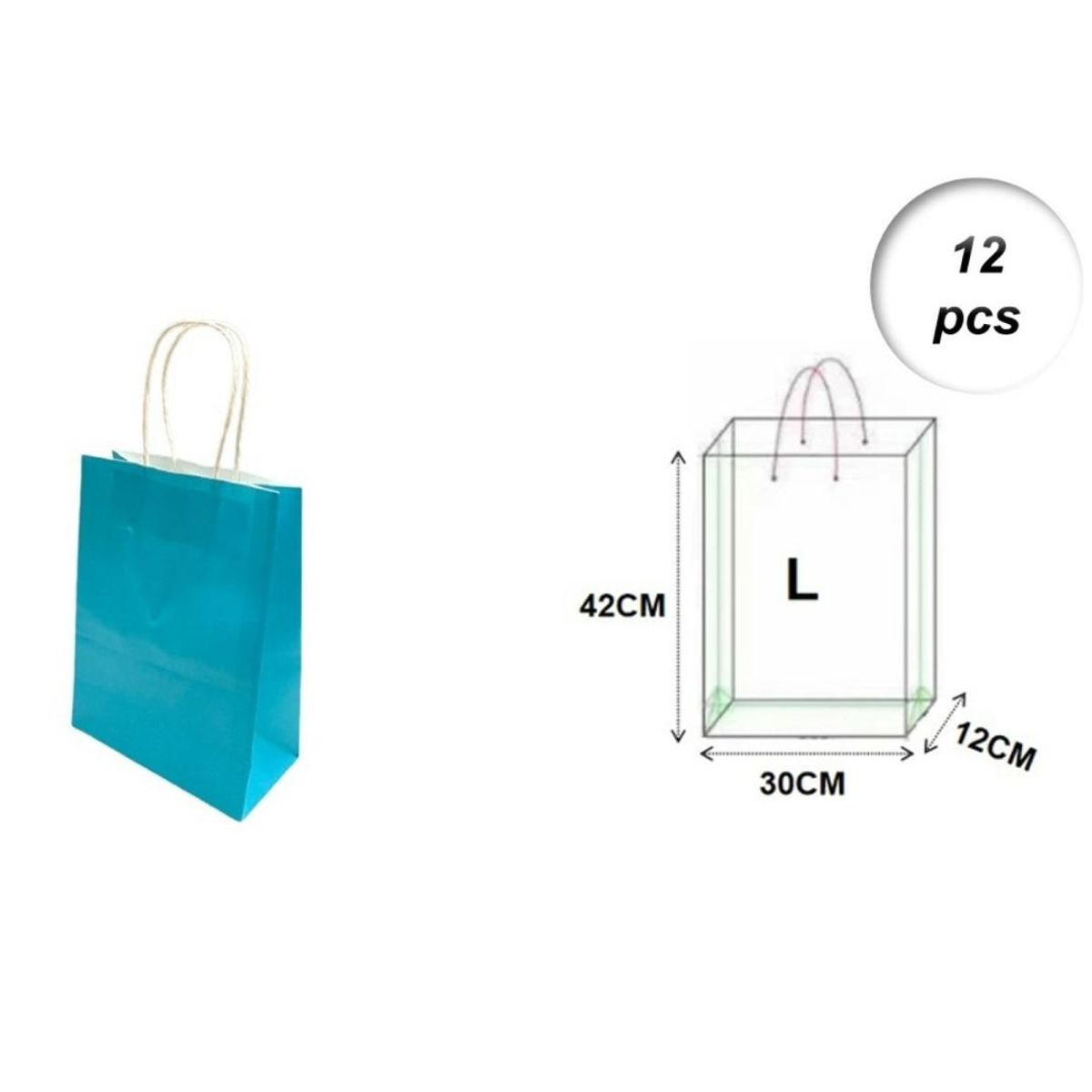 GENERICO - BOLSAS DE REGALO L 12 PCS
