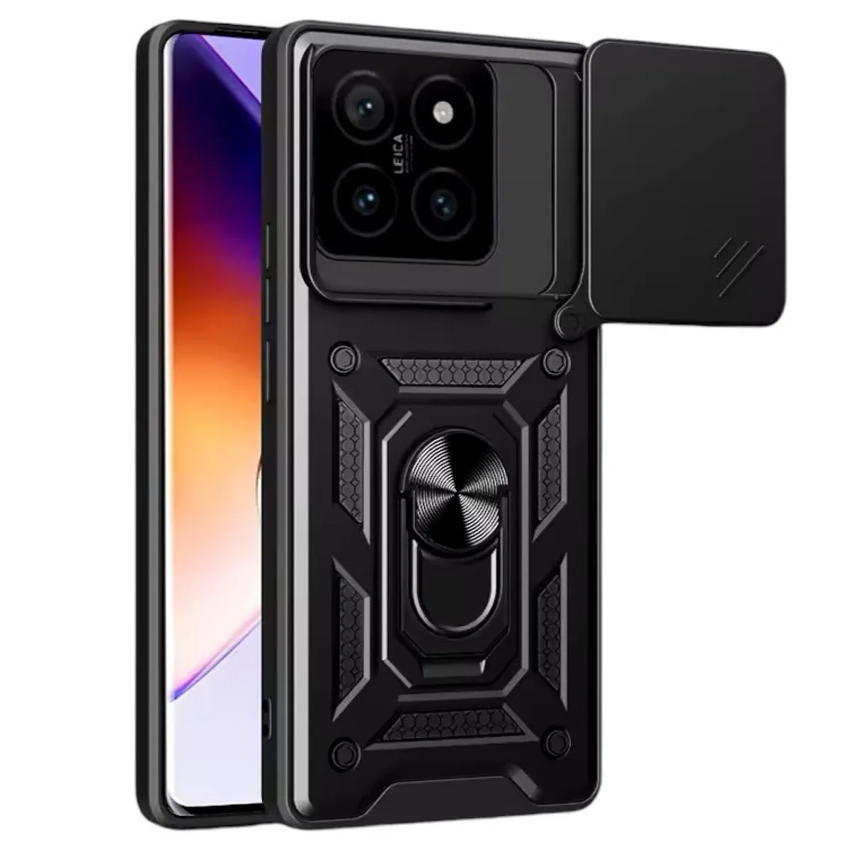 GENERICO - Carcasa Armor Con Anillo Para Xiaomi 14T Pro