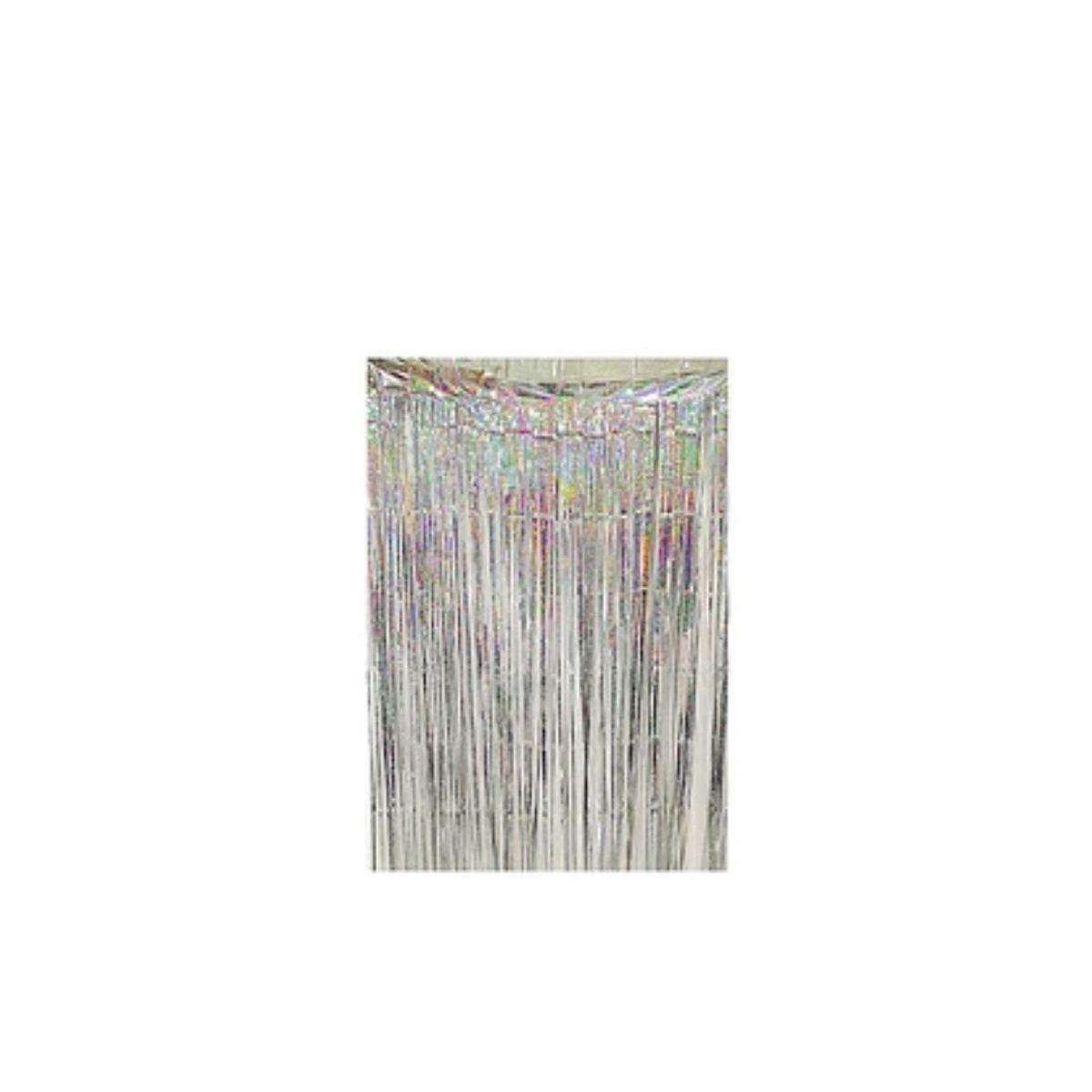 GENERICO - Cortina Holografica Plateada 100x200cm