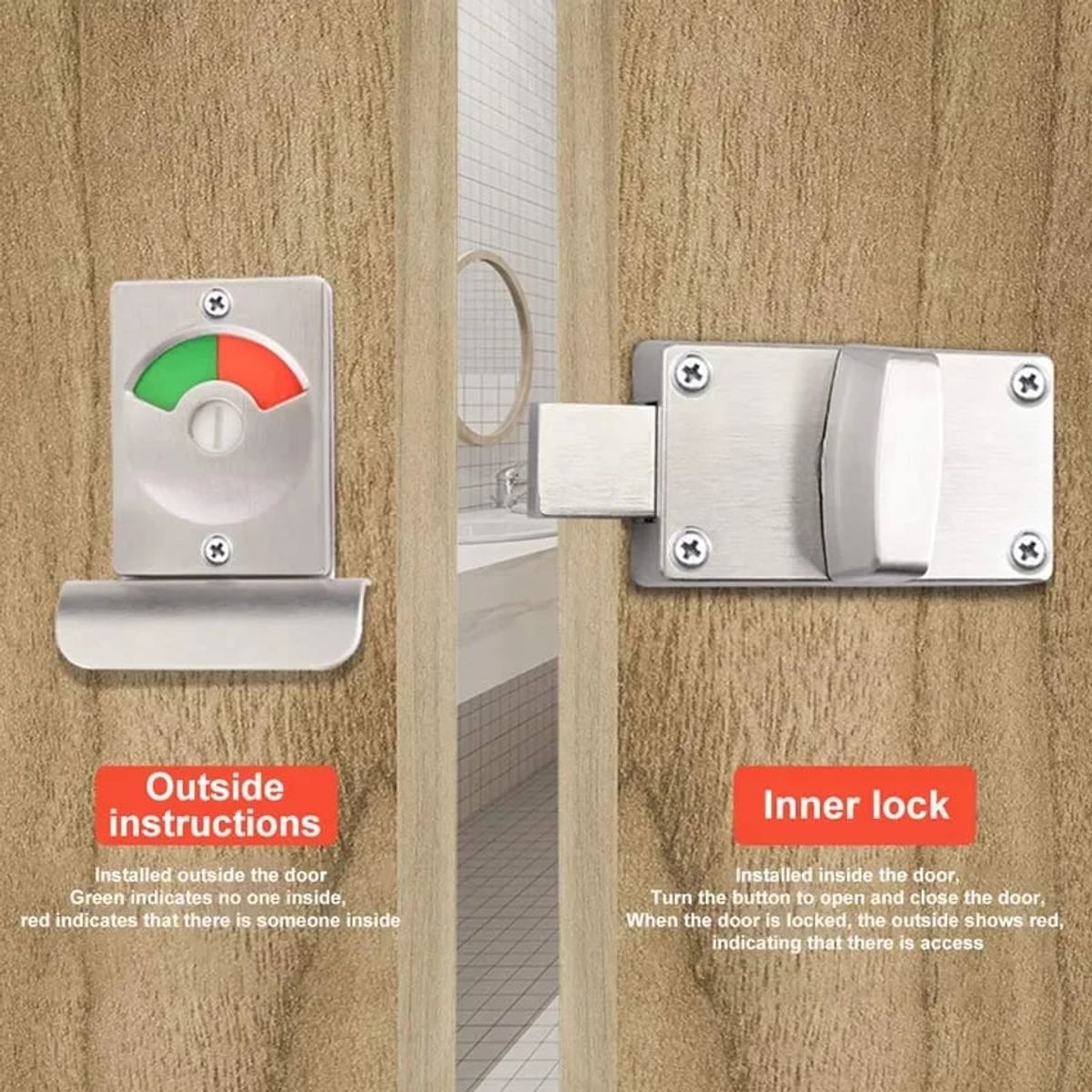 KUANGYE - Baño Inodoro Cerradura Indicadora De Pestillo