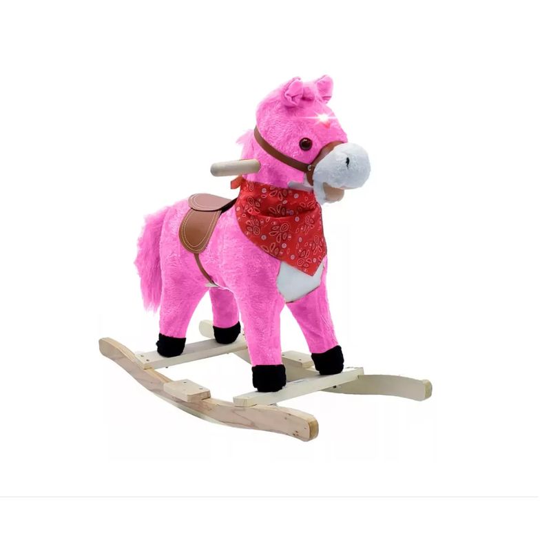 GENERICO - Caballo Balancín fucsia Mecedor De Madera Con Sonido Juguete