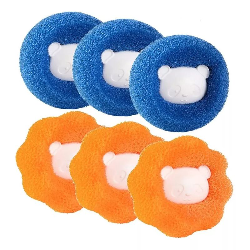 KUANGYE - 6 Bolas Atrapa Pelos De Mascota Perro Gato En Lavadora