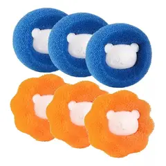 KUANGYE - 6 Bolas Atrapa Pelos De Mascota Perro Gato En Lavadora