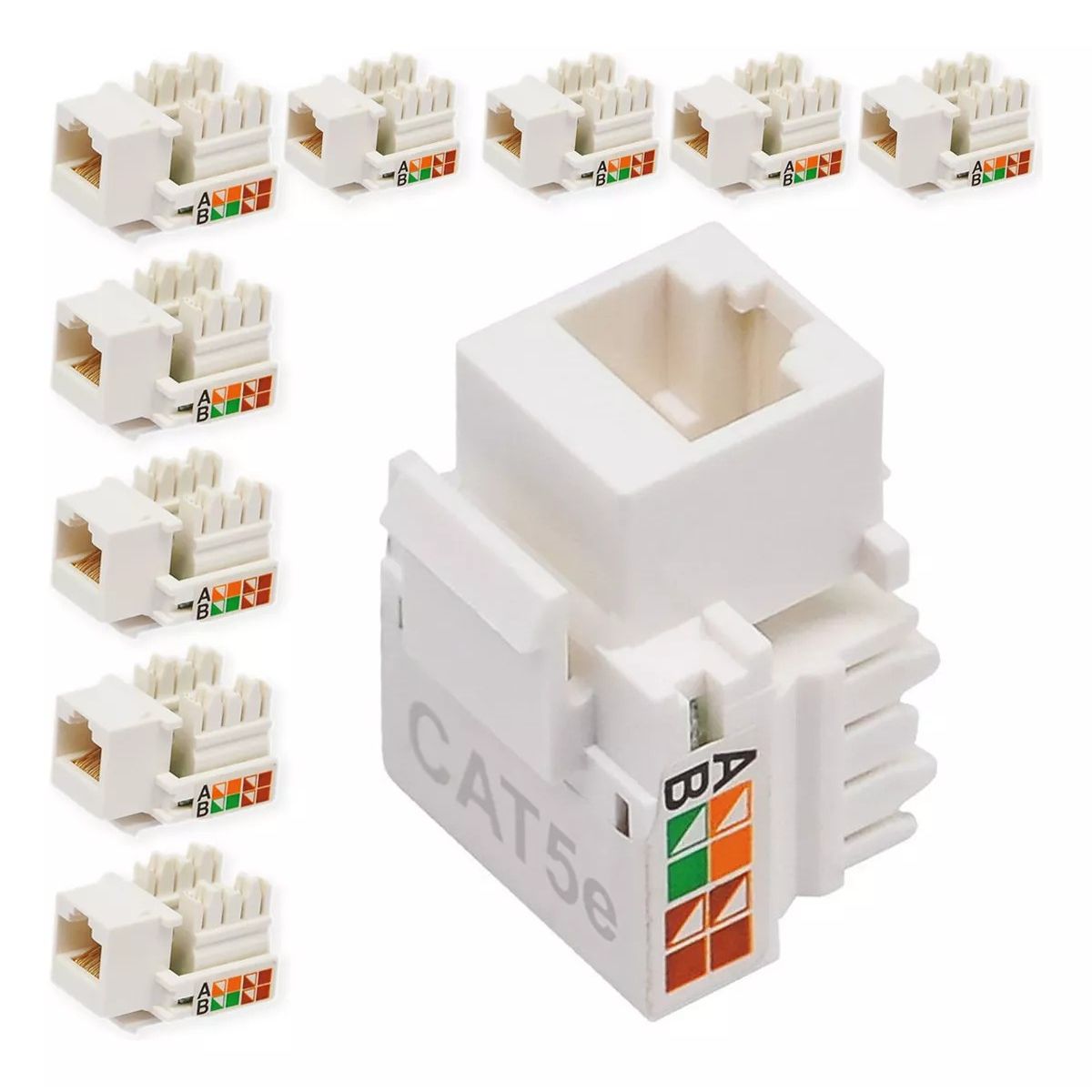 KUANGYE - Pack 10 U Modulo Hembra Rj45 Cat5e Para Tapa Muro Face Plate