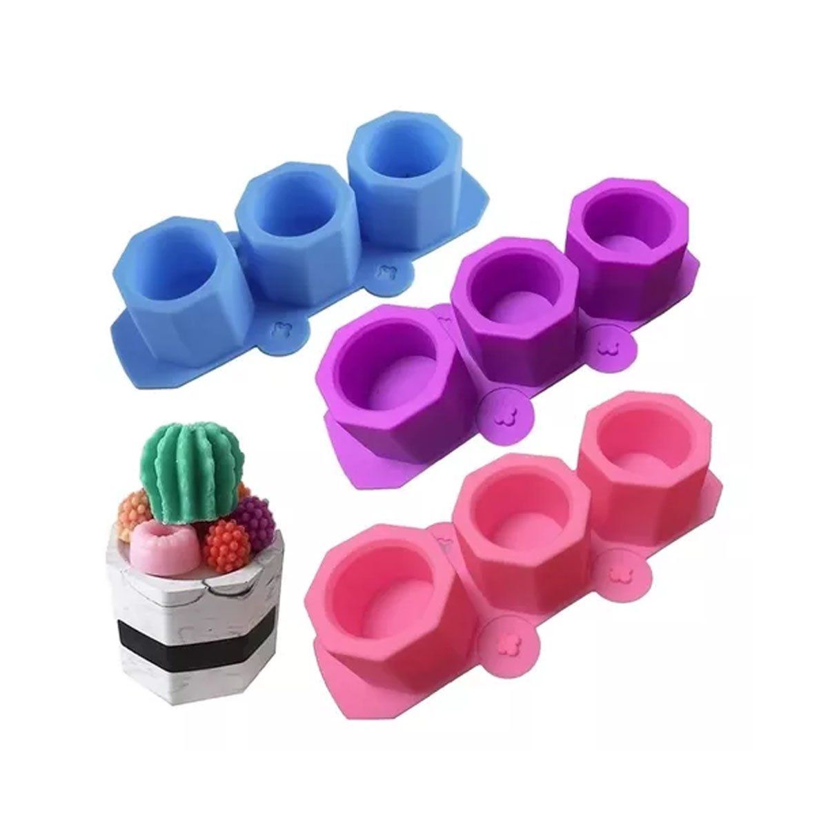 EDWINAYY - Noa 3 Molde Silicona Maceteros Yeso Cemento Suculentas Vela