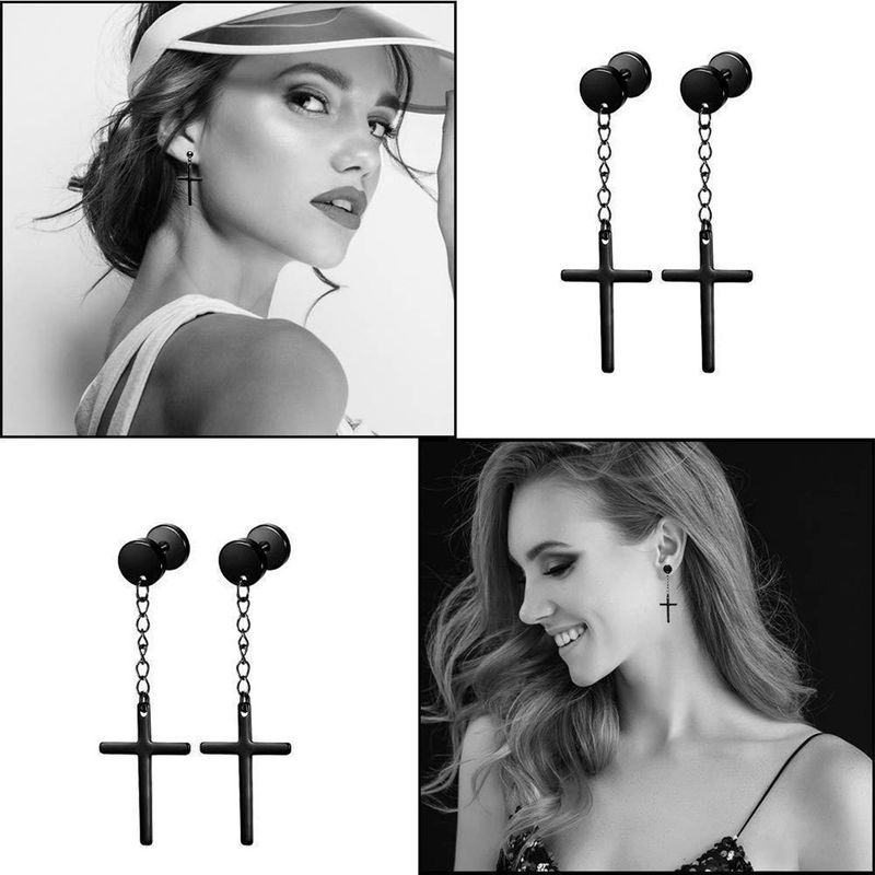NO LOGO - Aretes Hombre Mujer Acero Inoxidable Pendientes, 15 Pares