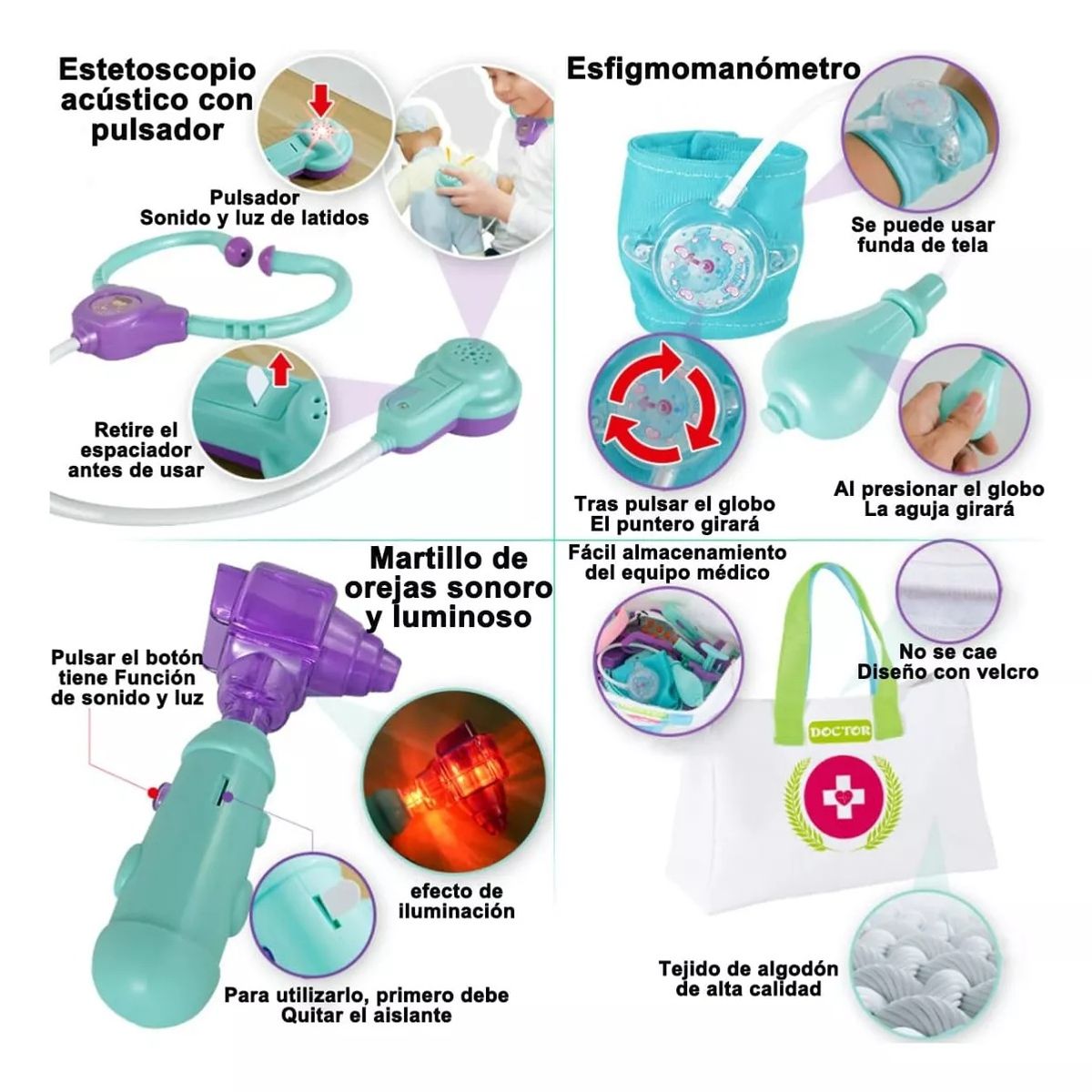 TNAKIEX - 25 Juguetes Medico Doctor Niños Infantil Con Luz Y Sonido
