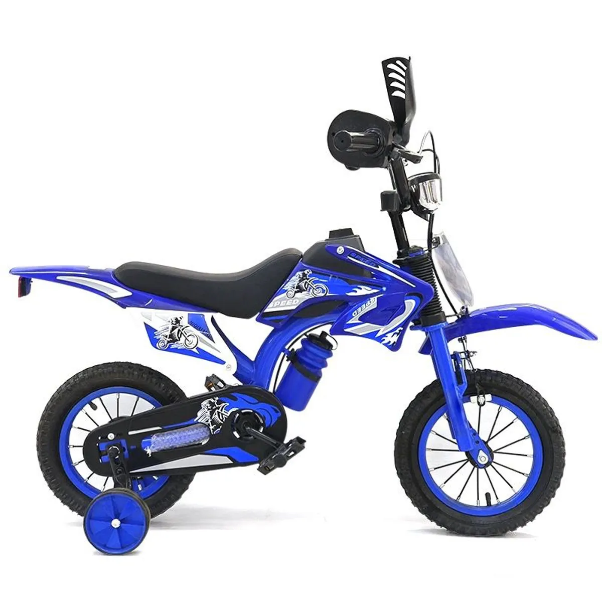 GENERICO - Bicimoto Infantil Bicicleta Aro 16 Sonido Como Motor AZUL