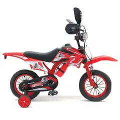 GENERICO - Bicimoto Infantil Bicicleta Aro 16 Sonido Como Motor ROJO