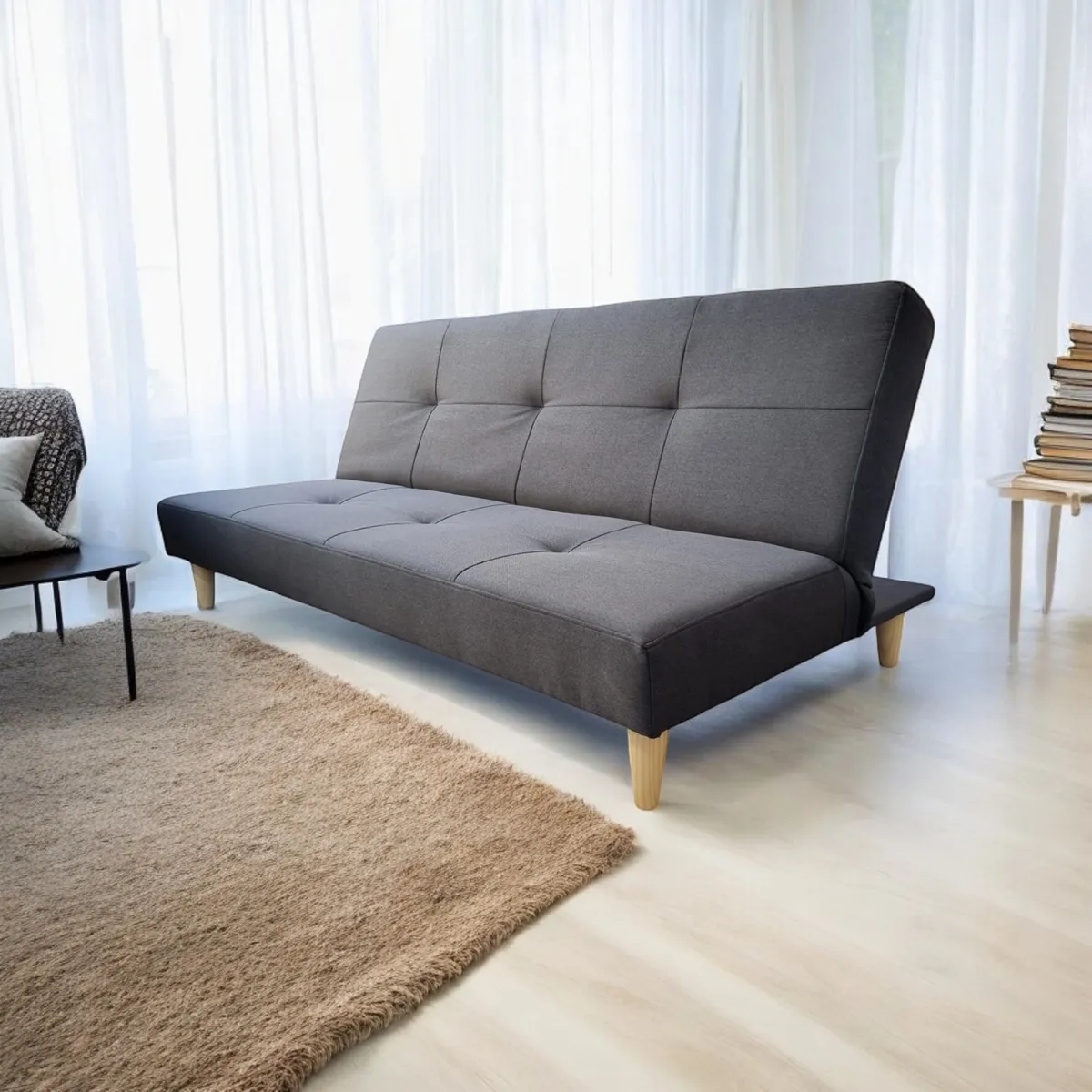 GENERICO - Futón Sofá Cama Córdoba Tela Grafito