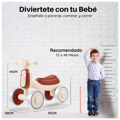 Imagen 2 del producto Correpasillos Triciclo Infantil Bambi luces y sonidos café