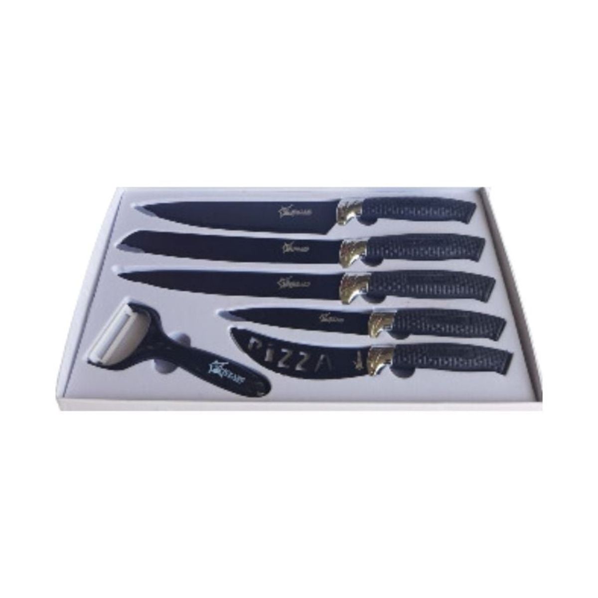 GENERICO - Set Cuchillo 6 Piezas Acero Pelador Puntilla Cuchillo Carne