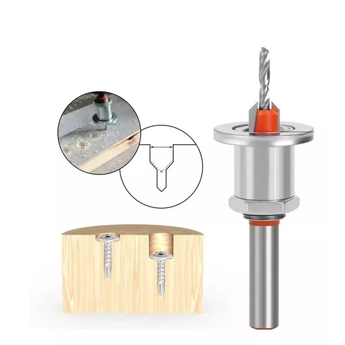 GENERICO - Broca Avellanado Con Tope Y Regulador Altura Brc 4  mm / 8 mm