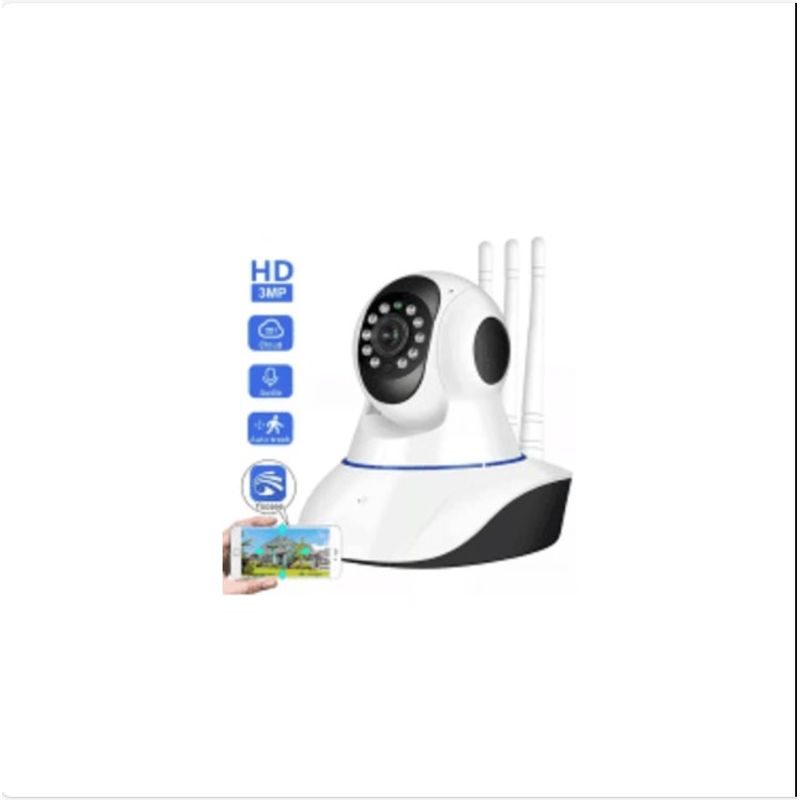 GENERICO - Camara IP Seguridad Wifi HD Robotica 3 Antenas