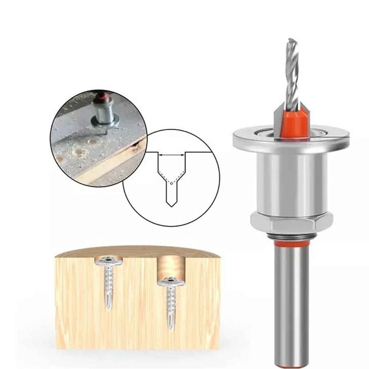 GENERICO - Broca Avellanado Con Tope Y Regulador Altura Brc 3.5  mm / 10 mm