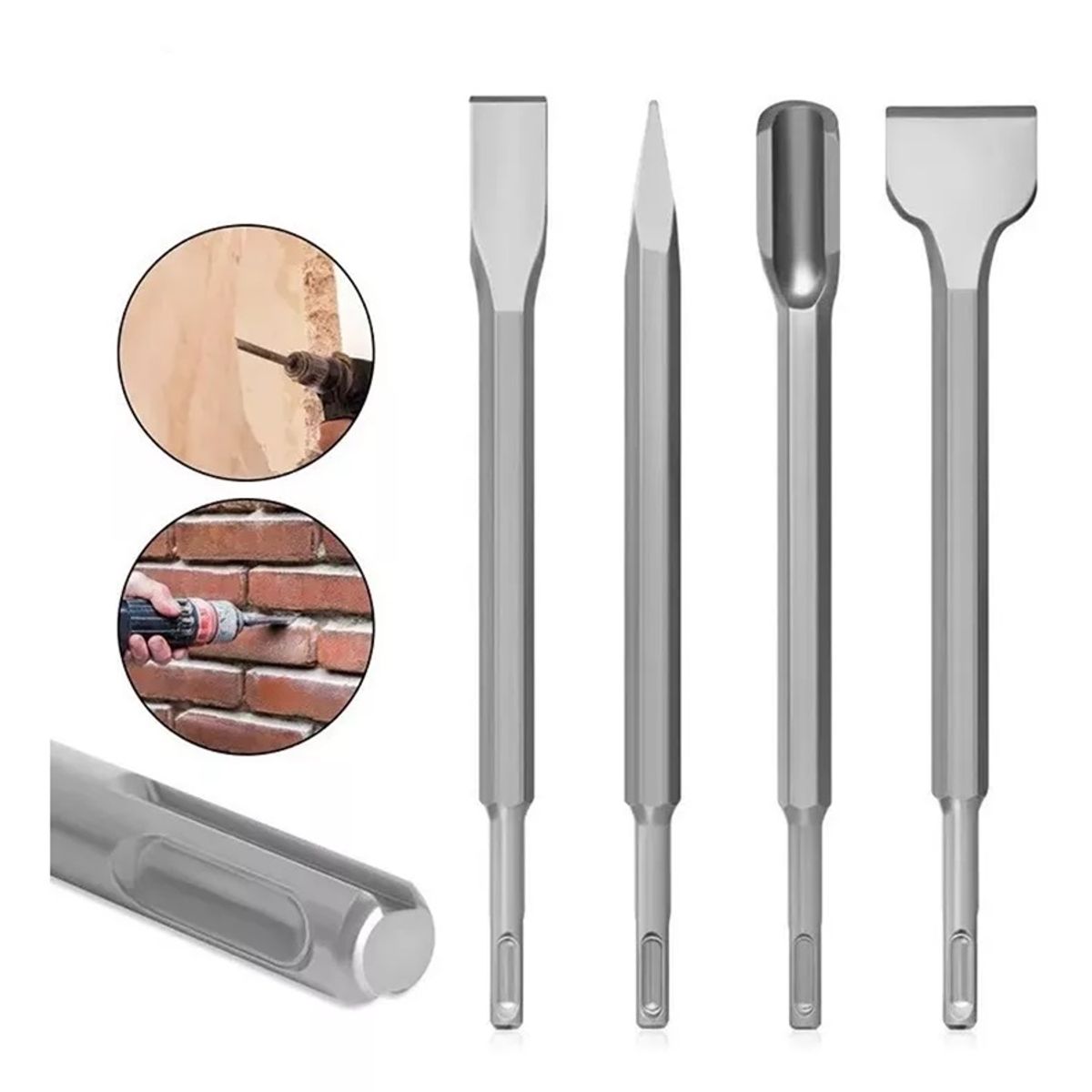 GENERICO - Set 4 Piezas Cincel Broca Rotomartillo