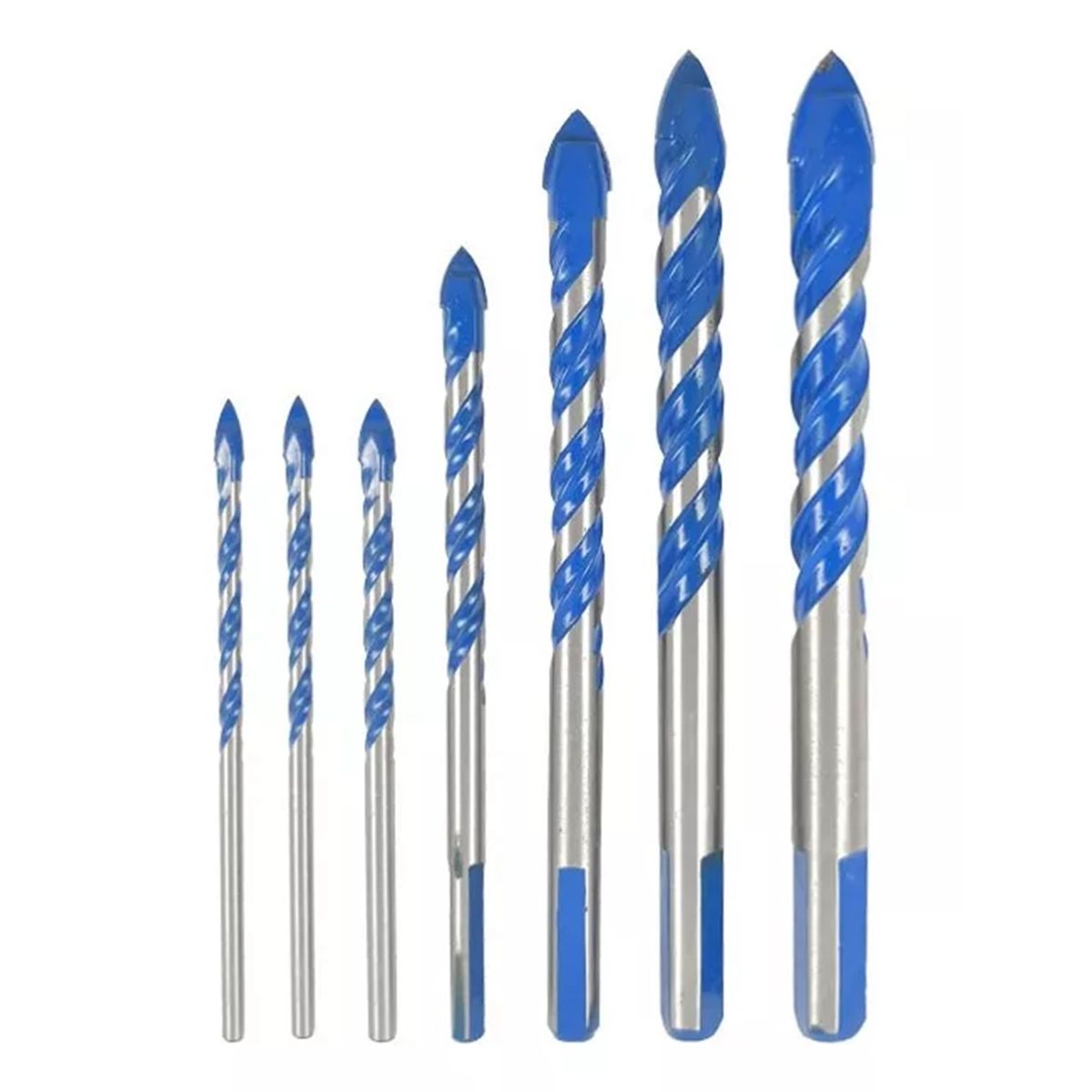 GENERICO - Set 7 Brocas Punta de Carburo Para Metal Concreto Vidrio Madera Mármol