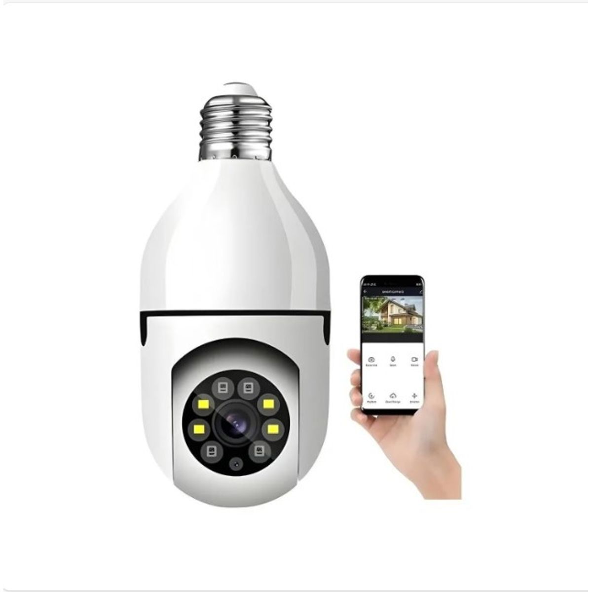 GENERICO - Cámaras De Seguridad Wifi Cámara Ip Cámaras De Vigilancia Ampolleta