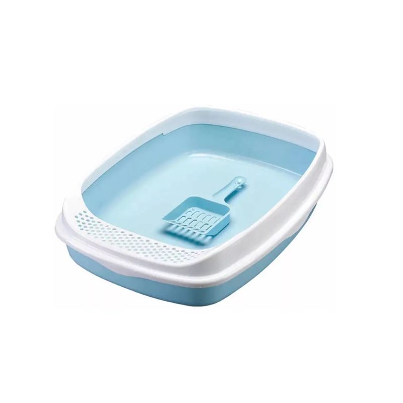 GENERICO - Bandeja Sanitaria Baño Arenero Con Pala Celeste