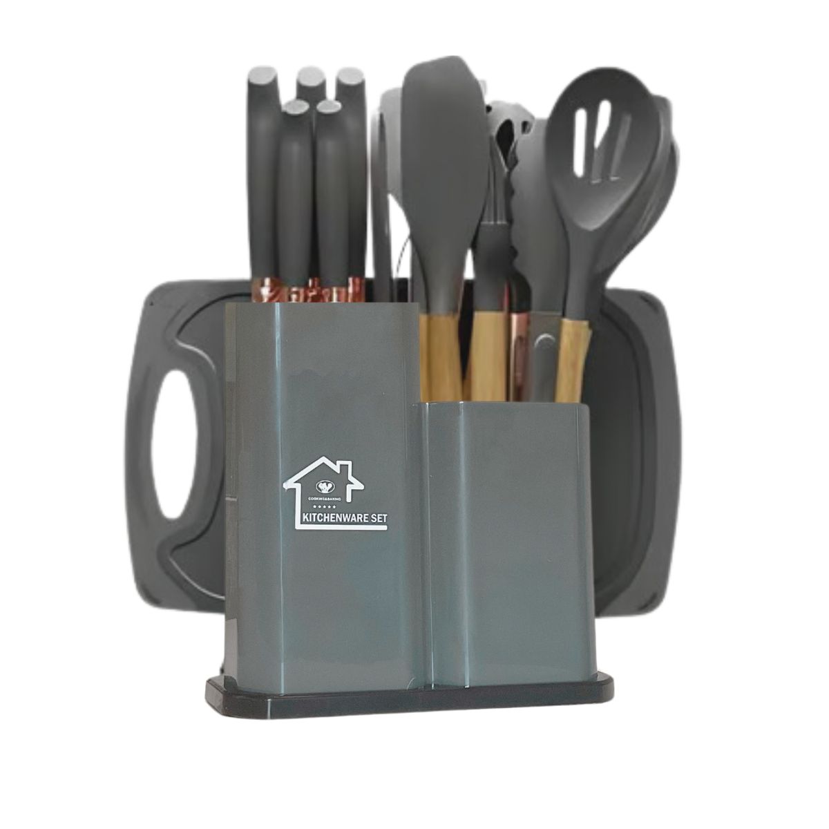 GENERICO - Set De Utensilios De Cocina Silicona 19 Piezas + tabla