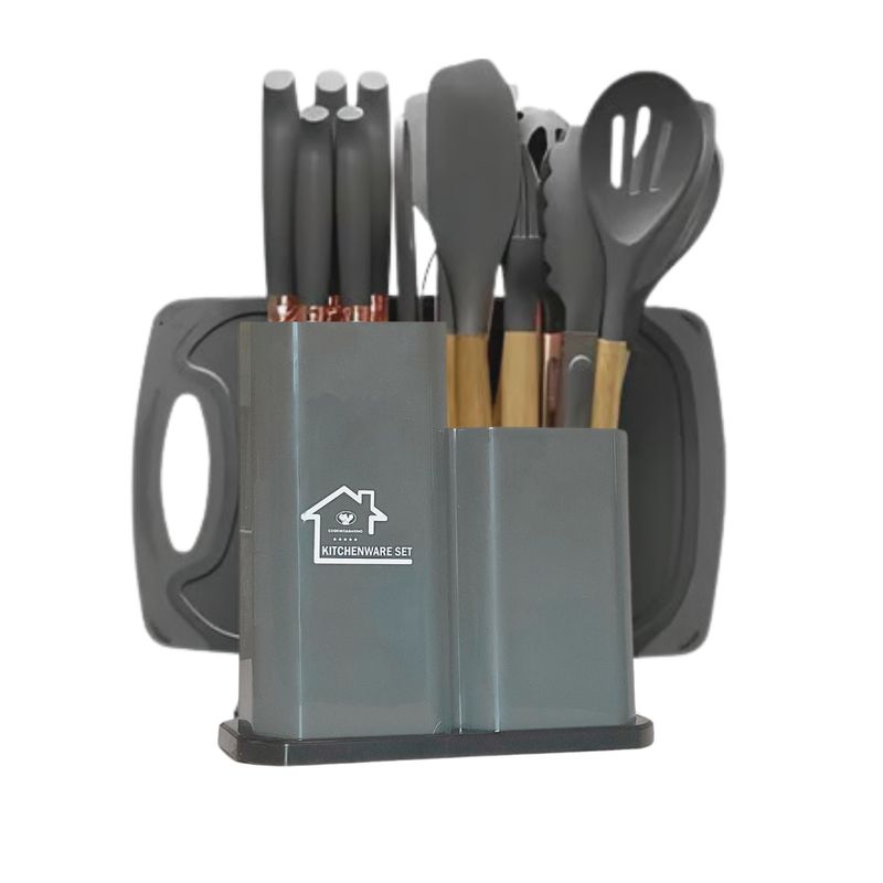 GENERICO - Set De Utensilios De Cocina Silicona 19 Piezas + tabla