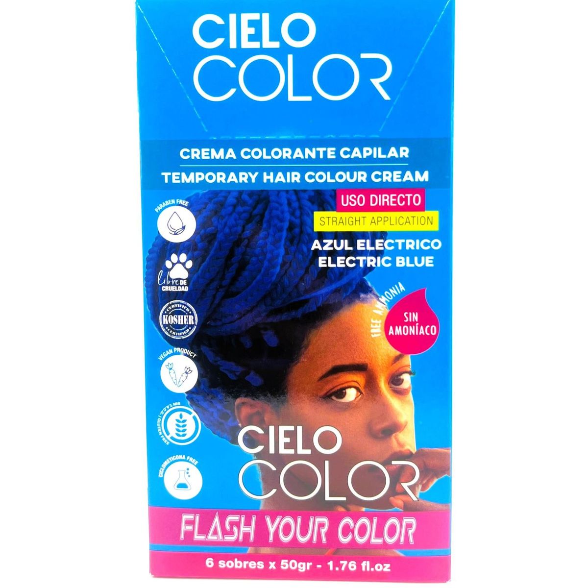 OTOWIL - Tinte Cielo Color Sin Amoniaco Tono AZUL ELECTRICO - 50gr Otowil