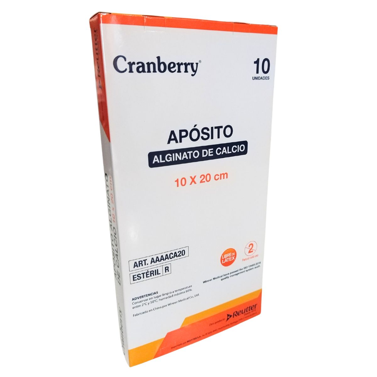 CRANBERRY - Apósito Alginato Calcio 10x20 Cranberry - Caja 10 Unidades