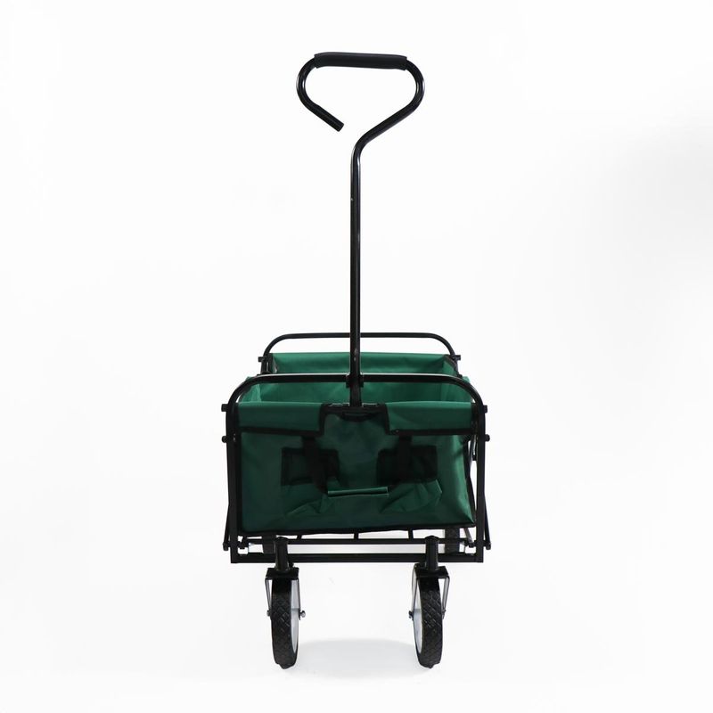 CITYSHOP - CARRO PLEGABLE DE ARRASTRE OUTDOOR CON RUEDAS VERDE 90X50X65CM