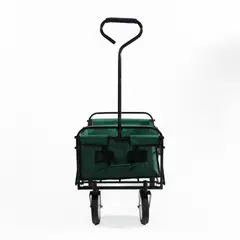 CITYSHOP - CARRO PLEGABLE DE ARRASTRE OUTDOOR CON RUEDAS VERDE 90X50X65CM