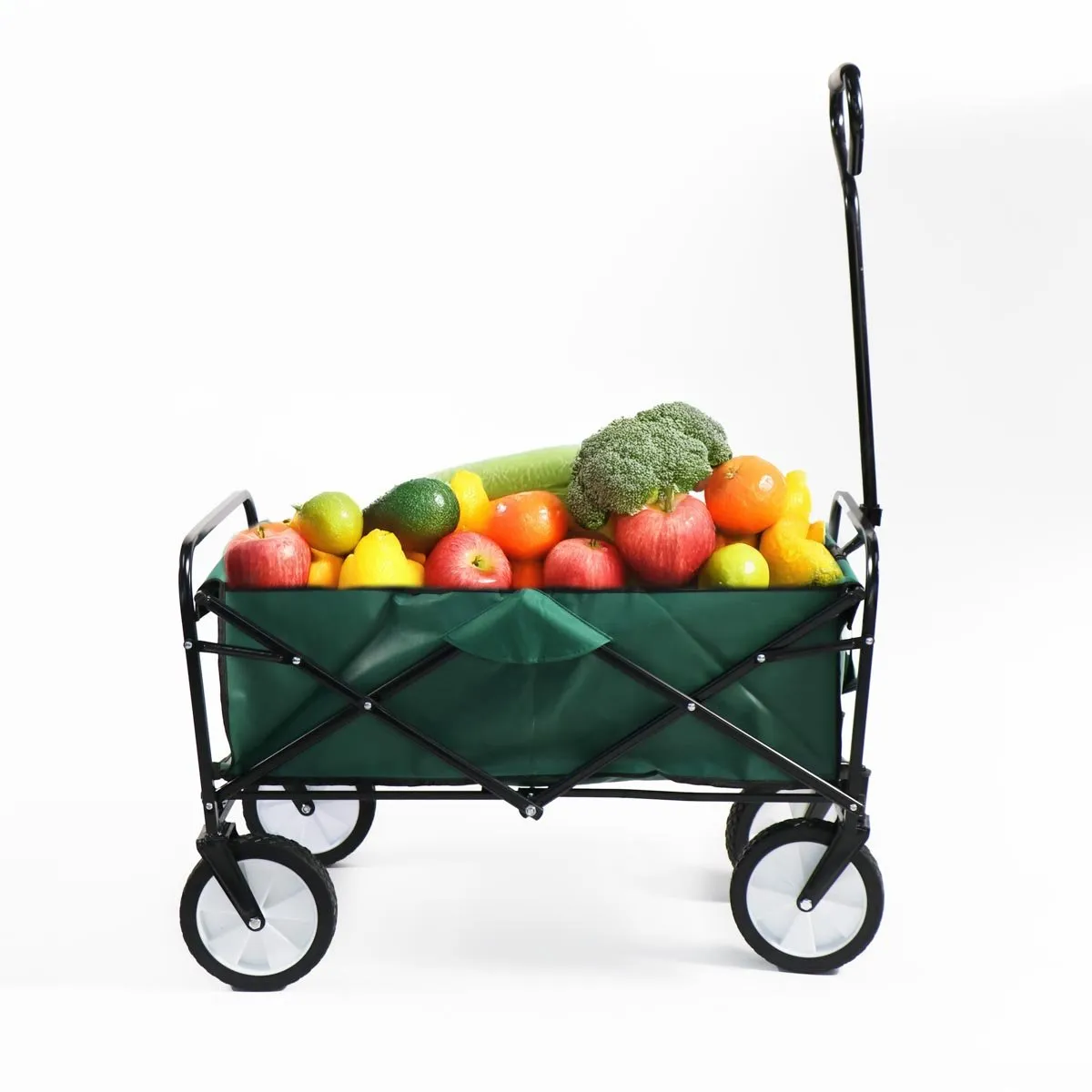 CITYSHOP - Carrito Plegable para Compras de Poliéster 600D Reforzado Capacidad 80 kg Color Verde