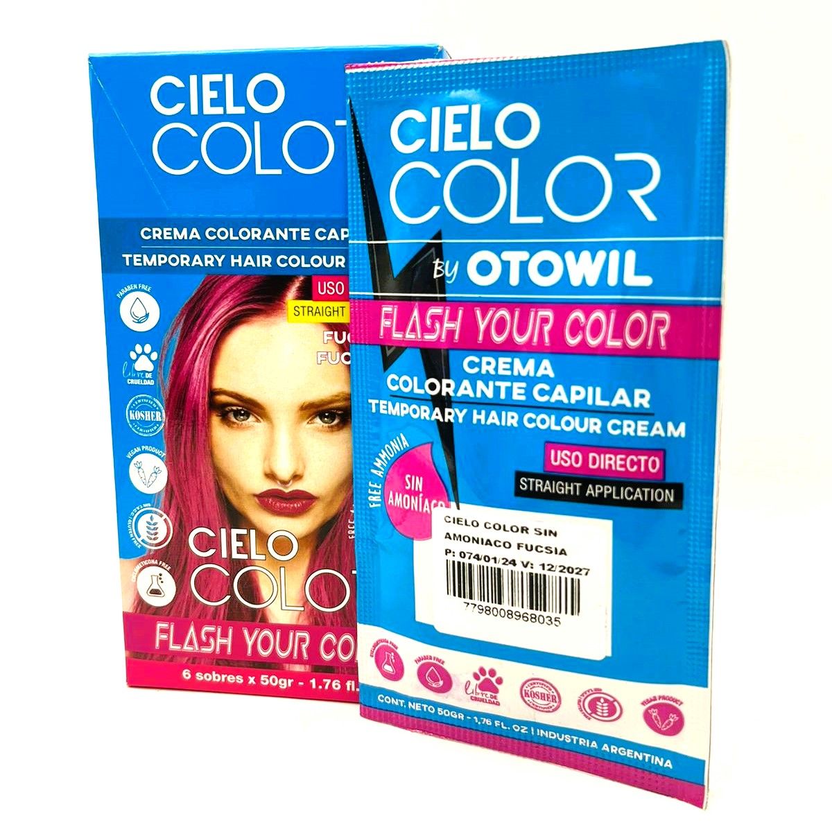 OTOWIL - Tinte Cielo Color Sin Amoniaco Tono FUCSIA - 50gr Otowil