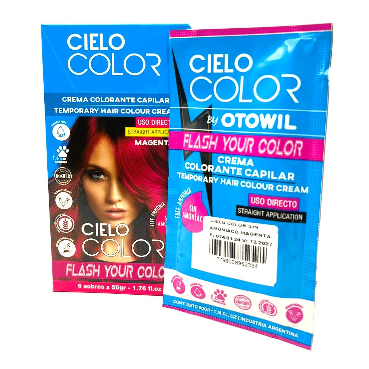 OTOWIL - Tinte Cielo Color Sin Amoniaco Tono MAGENTA - 50gr Otowil