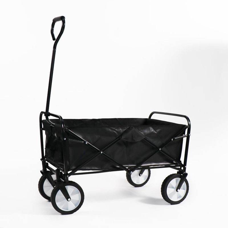 CITYSHOP - CARRO PLEGABLE DE ARRASTRE OUTDOOR CON RUEDAS NEGRO 90X50X65CM
