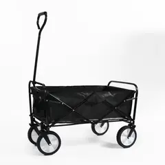 CITYSHOP - CARRO PLEGABLE DE ARRASTRE OUTDOOR CON RUEDAS NEGRO 90X50X65CM