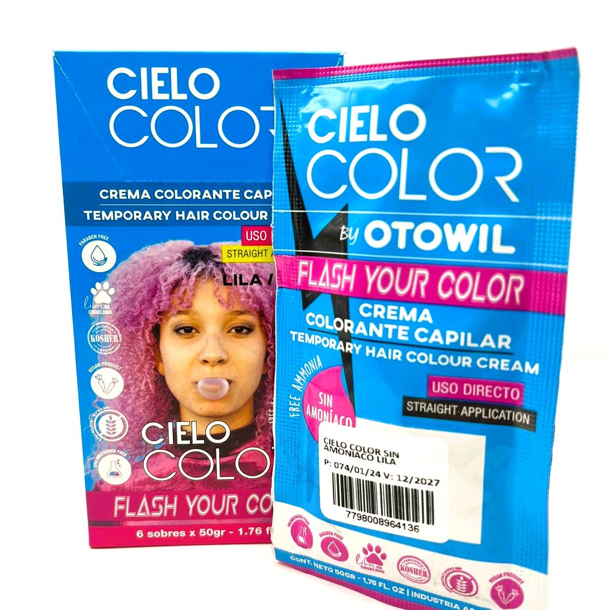 OTOWIL - Tinte Cielo Color Sin Amoniaco Tono LILA - 50gr Otowil