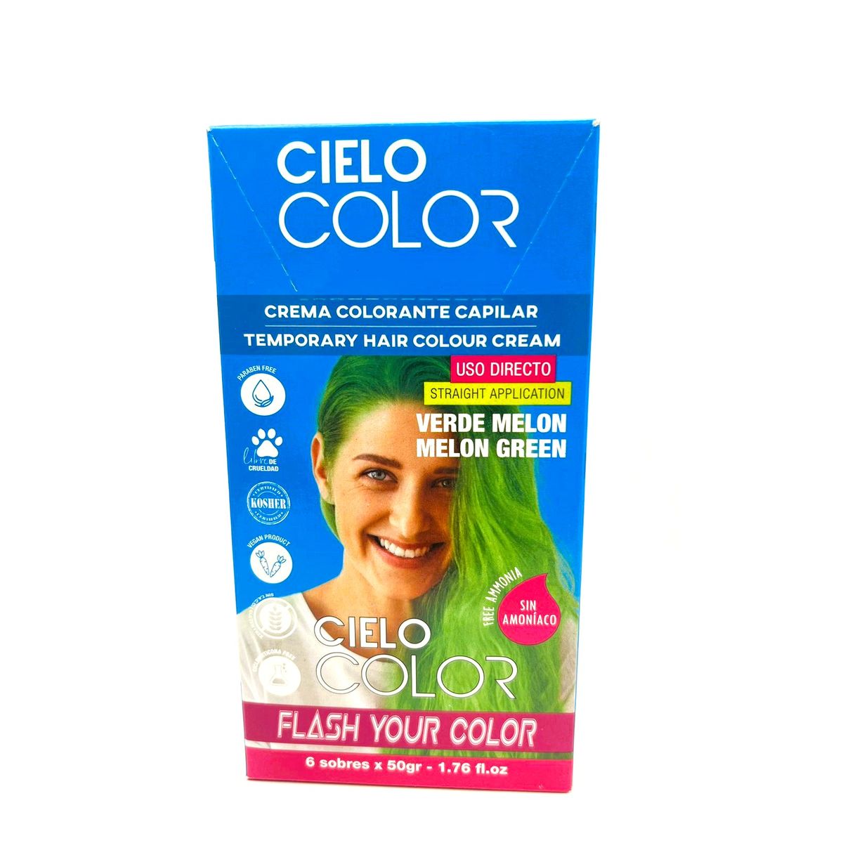 OTOWIL - Tinte Cielo Color Sin Amoniaco Tono VERDE MELÓN - 50gr Otowil
