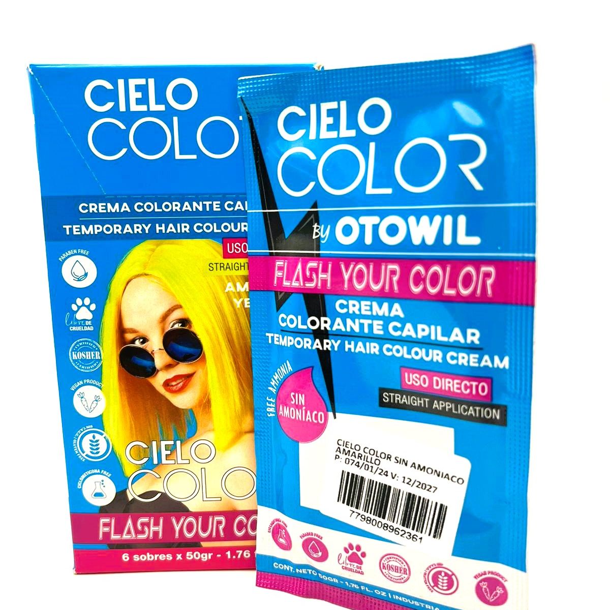 OTOWIL - Tinte Cielo Color Sin Amoniaco Tono AMARILLO - 50gr Otowil