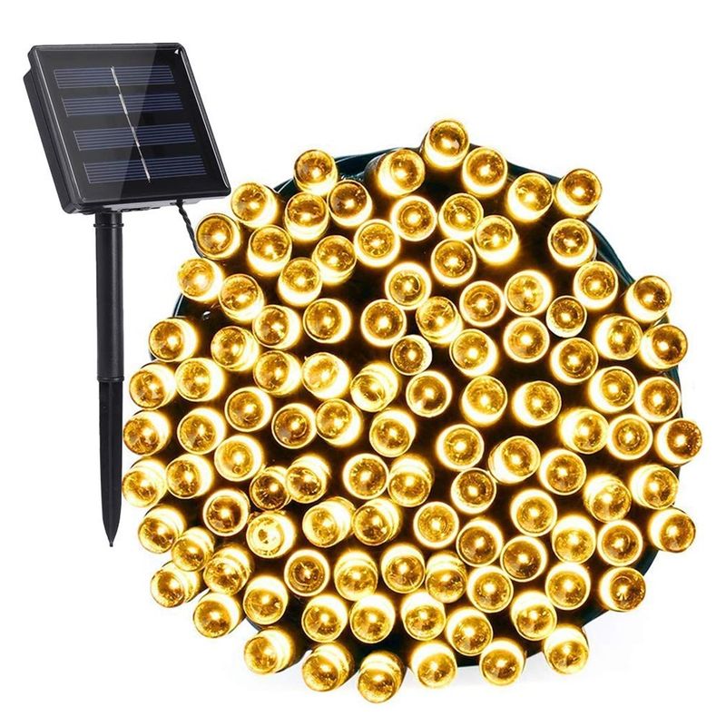 GENERICO - Luces Navidad Guirnalda Solar 100 Led 10 Metros Decorativa