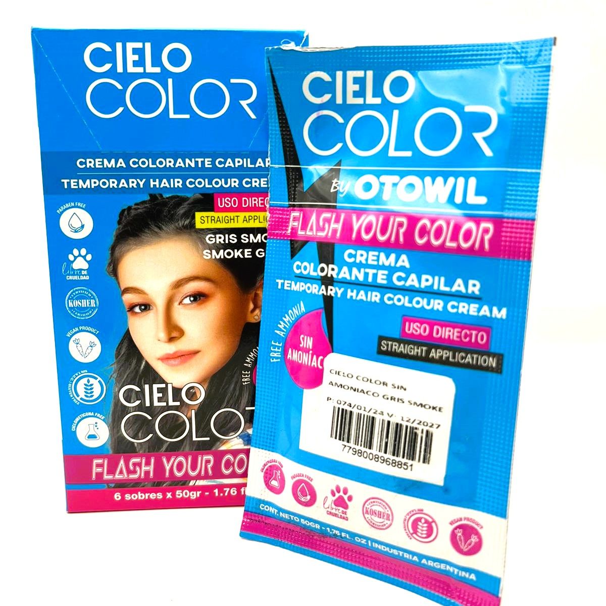 OTOWIL - Tinte Cielo Color Sin Amoniaco Tono GRIS HUMO SMOKE - 50gr Otowil