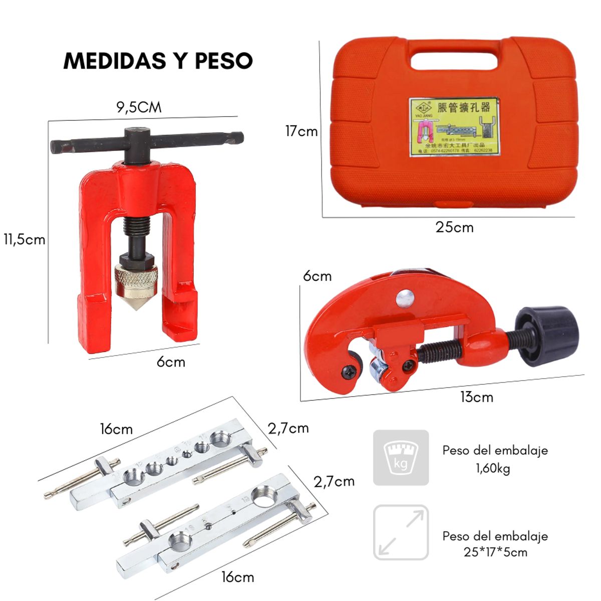 GENERICO - Llave Expandidor Y Cortador De Tubo Cañerias Aluminio Cobre