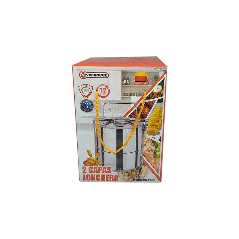 GENERICO - PORTAVIANDA ACERO INOXIDABLE 2 CAPAS HOMEMART