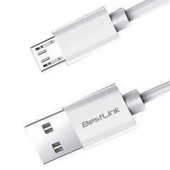 BESTLINK - CABLE MICRO USB A USB, COLOR BLANCO.