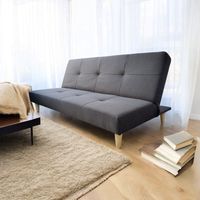 Futón Sofá Cama Córdoba Tela Negro