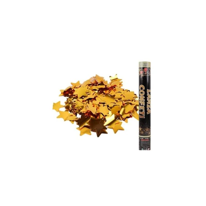 GENERICO - Lanza Confeti Estrellas Dorada 1pcs 5x30cm
